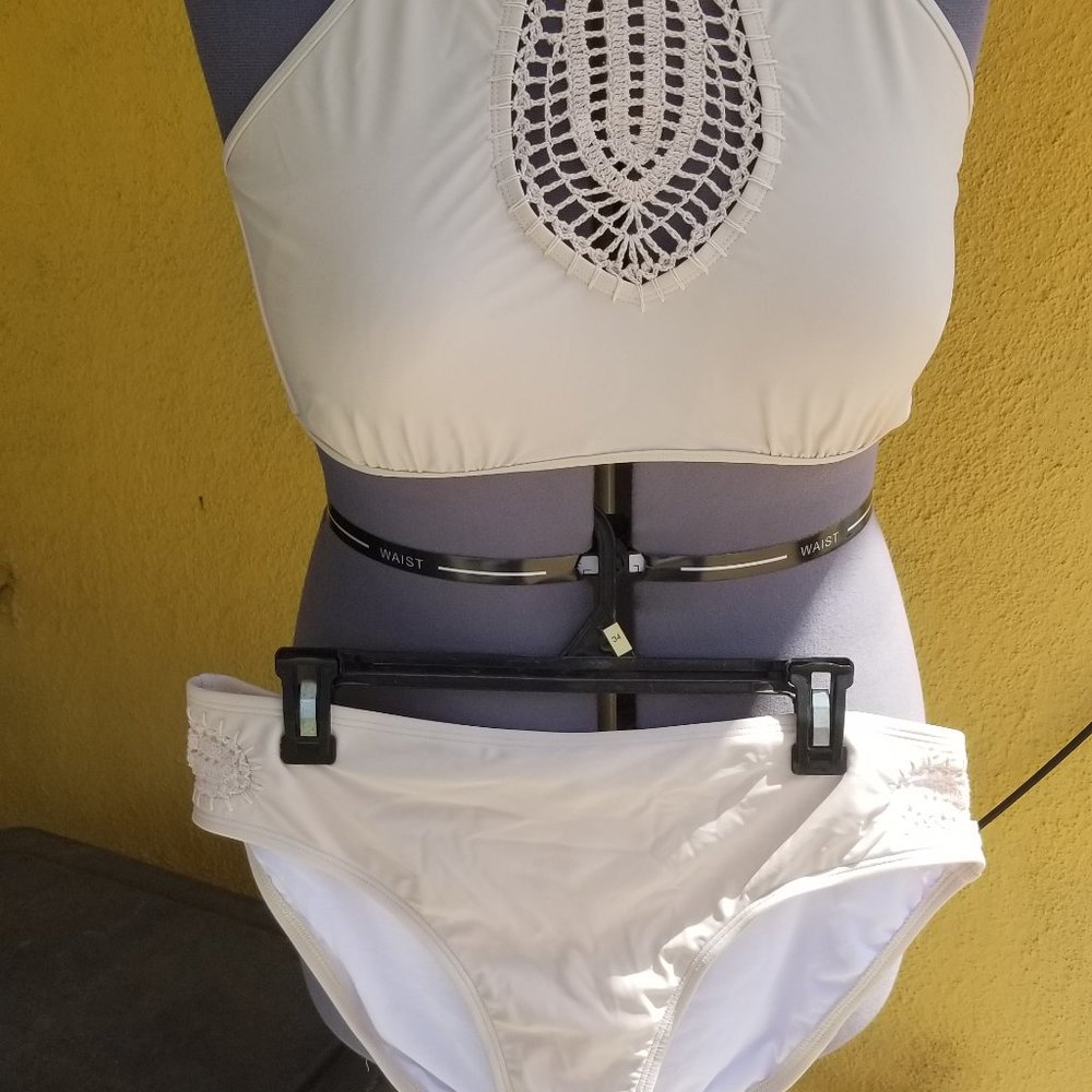 Swimsuits for all cream crochet bikini set